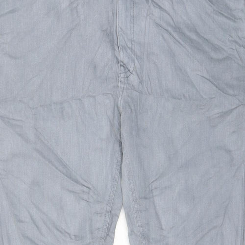 Marks and Spencer Mens Blue Cotton Tapered Jeans Size 38 in L29 in Regular Zip - Short Leg, Pockets