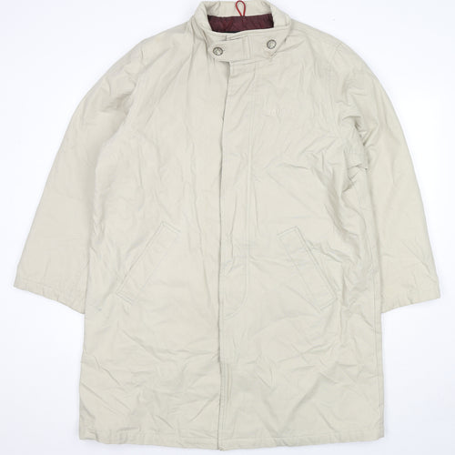 Kangol Mens Beige Trench Coat Coat Size M Button