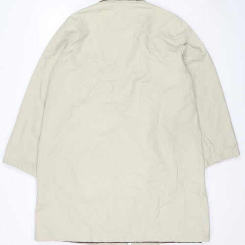 Kangol Mens Beige Trench Coat Coat Size M Button