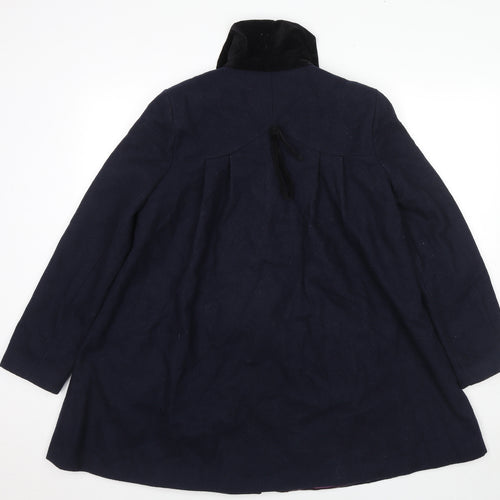 Topshop Womens Blue Pea Coat Coat Size 10 Snap