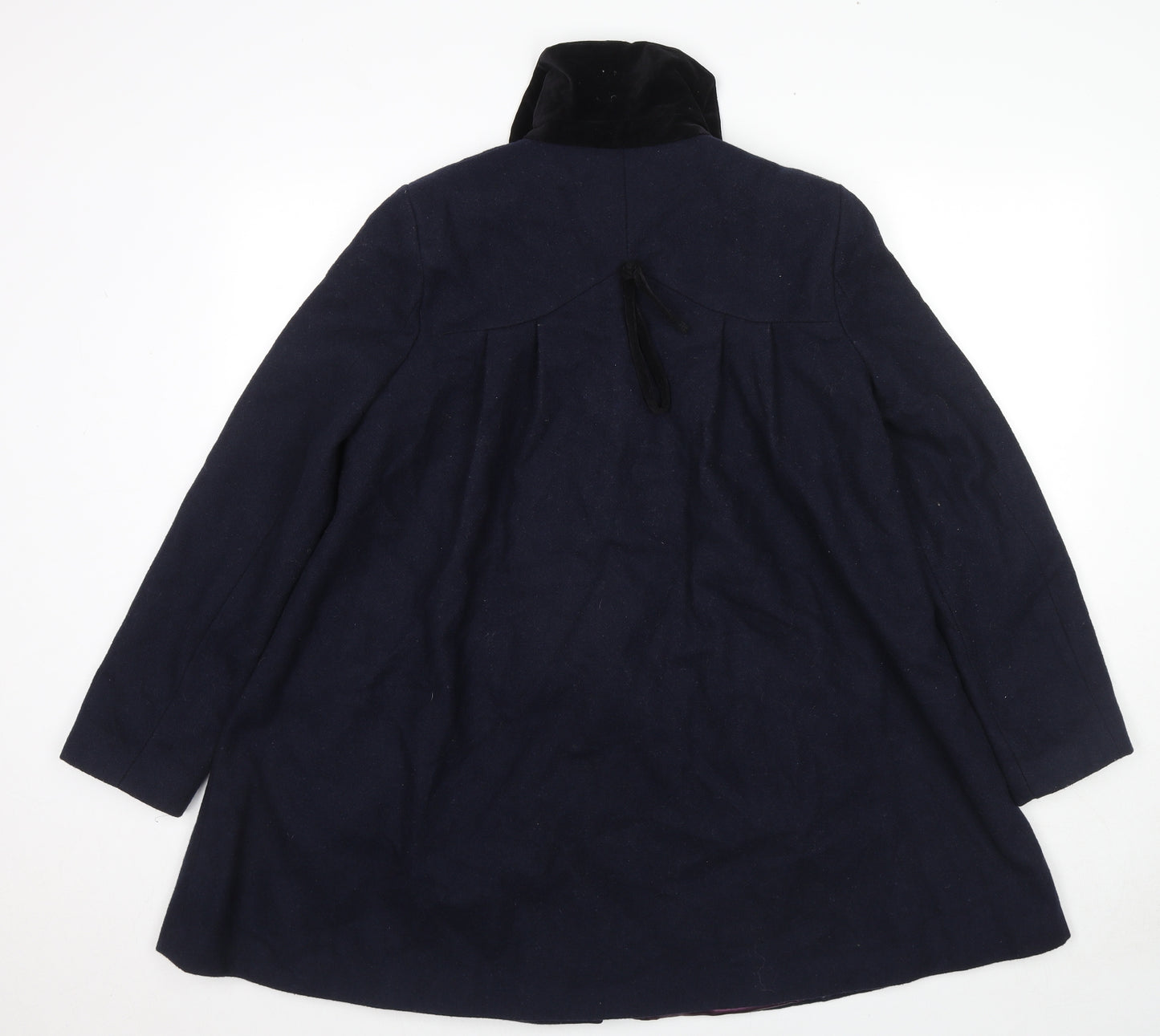 Topshop Womens Blue Pea Coat Coat Size 10 Snap