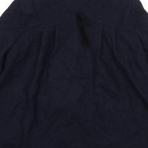 Topshop Womens Blue Pea Coat Coat Size 10 Snap