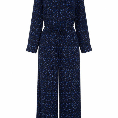 Marks and Spencer Womens Blue Geometric Viscose Jumpsuit One-Piece Size 8 L26 in Pullover