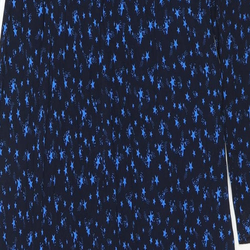 Marks and Spencer Womens Blue Geometric Viscose Jumpsuit One-Piece Size 8 L26 in Pullover