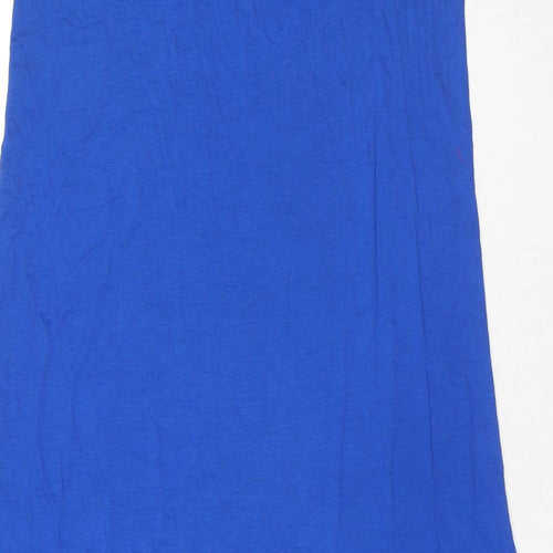 Marks and Spencer Womens Blue Viscose Tank Dress Size 14 Scoop Neck Pullover - Beach Wear