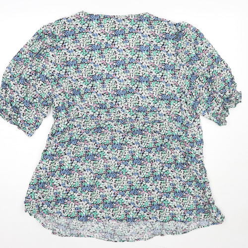 Marks and Spencer Womens Multicoloured Floral Viscose Wrap Blouse Size 20 V-Neck