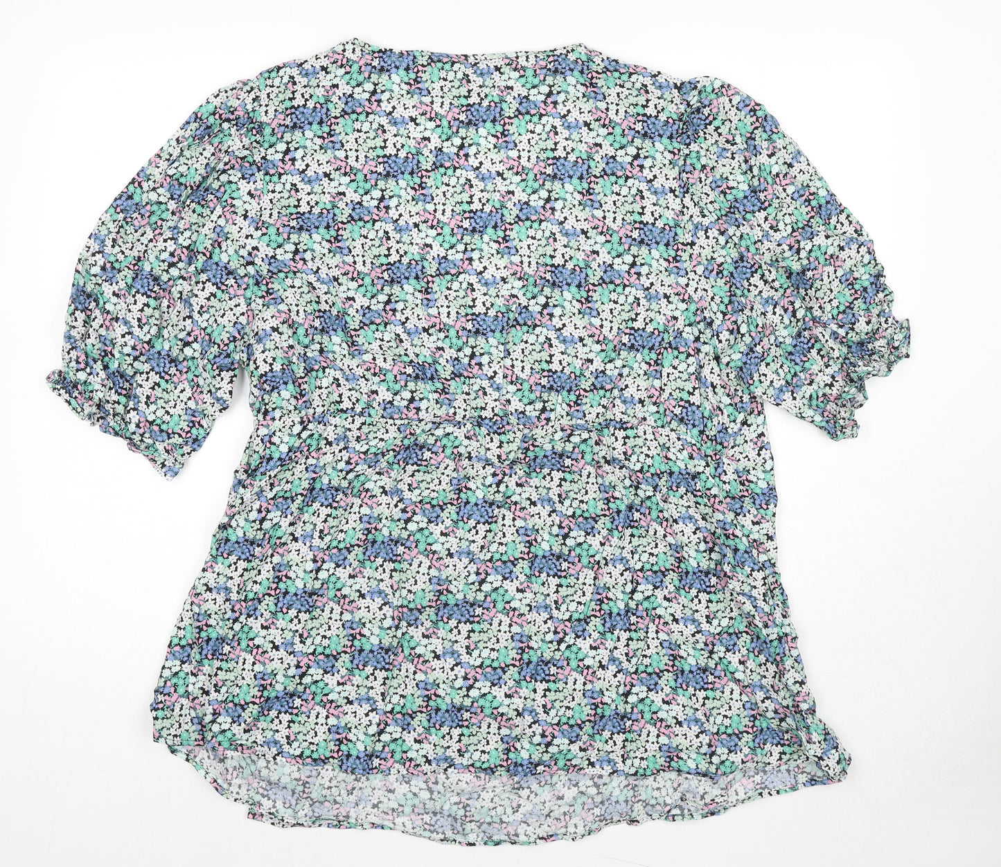 Marks and Spencer Womens Multicoloured Floral Viscose Wrap Blouse Size 20 V-Neck
