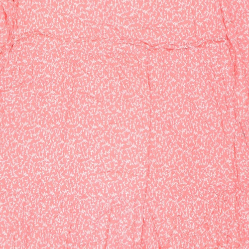 Marks and Spencer Womens Pink Floral Viscose Maxi Size 22 V-Neck Pullover