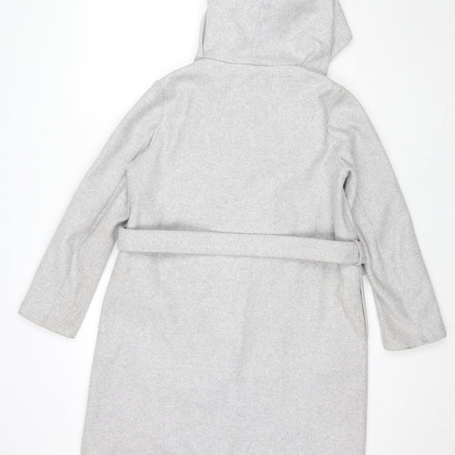 Zara Womens Grey Kimono Coat Size XS Tie