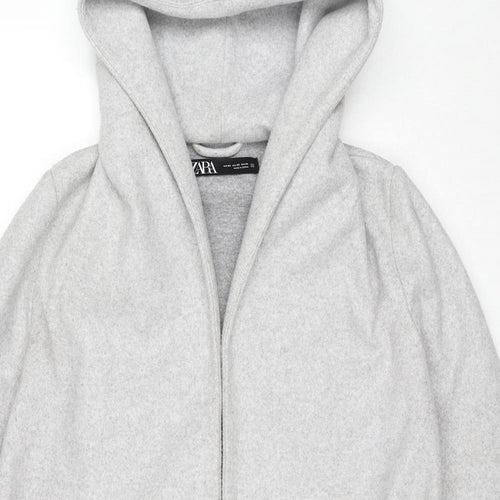 Zara Womens Grey Kimono Coat Size XS Tie