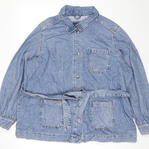 Marks and Spencer Womens Blue Jacket Size 22 Button