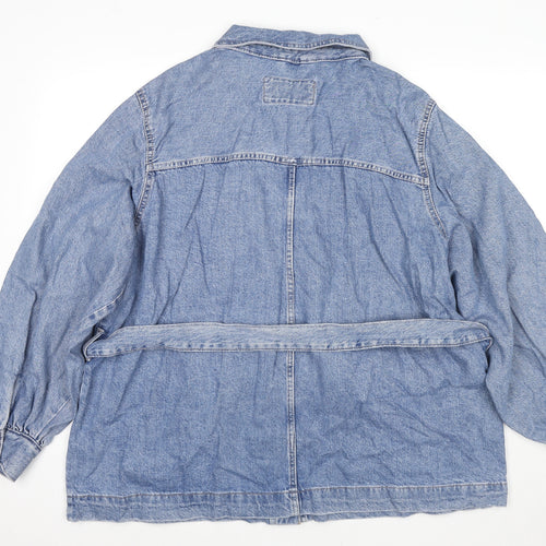Marks and Spencer Womens Blue Jacket Size 22 Button