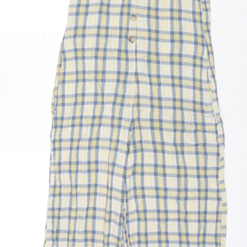 Urban Outfitters Womens Multicoloured Check Viscose Jumpsuit One-Piece Size S L23 in Button