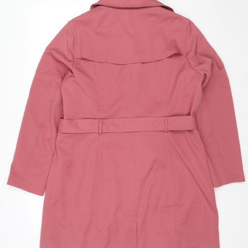 Lands' End Womens Pink Trench Coat Coat Size 18 Buckle