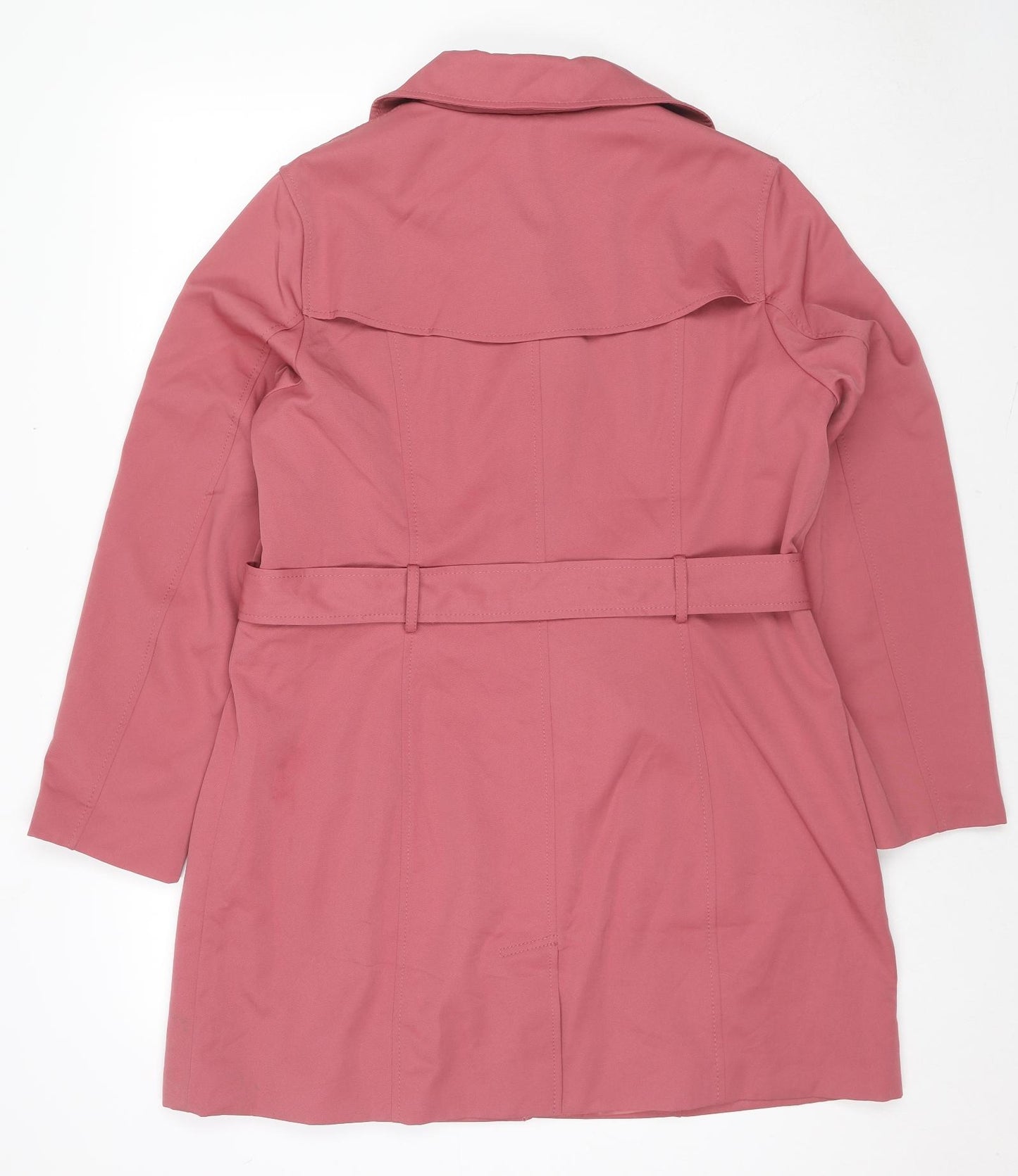 Lands' End Womens Pink Trench Coat Coat Size 18 Buckle