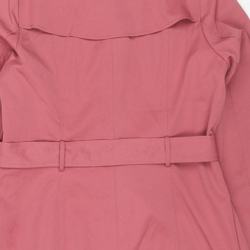 Lands' End Womens Pink Trench Coat Coat Size 18 Buckle
