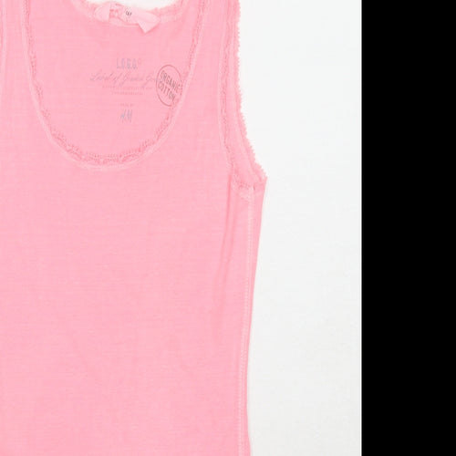 H&M Womens Pink Cotton Basic Tank Size S Scoop Neck