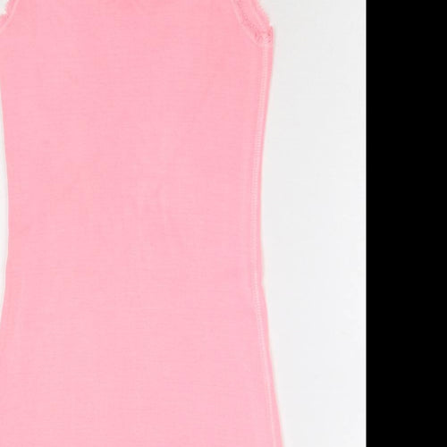 H&M Womens Pink Cotton Basic Tank Size S Scoop Neck