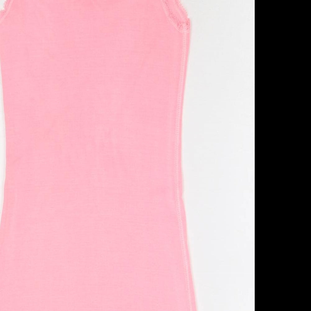 H&M Womens Pink Cotton Basic Tank Size S Scoop Neck