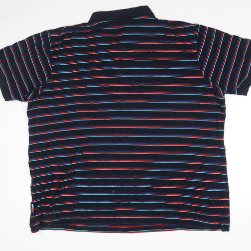 Cotton Traders Mens Blue Striped Cotton Polo Size 3XL Collared Pullover - Help For Heroes