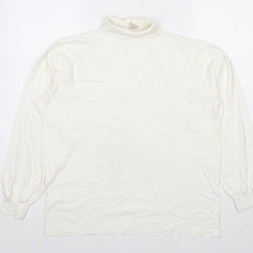 Union River Womens White Cotton Pullover Sweatshirt Size 14 Pullover - Size 14-16