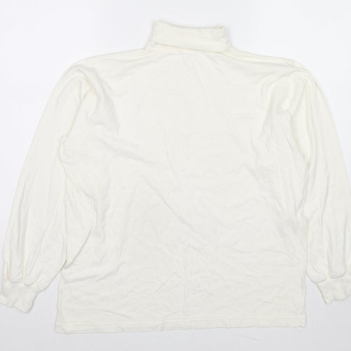 Union River Womens White Cotton Pullover Sweatshirt Size 14 Pullover - Size 14-16