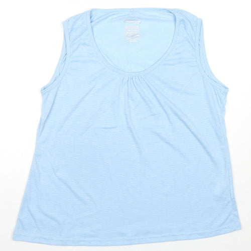 Mountain Warehouse Womens Blue Polyester Basic Tank Size 18 Scoop Neck