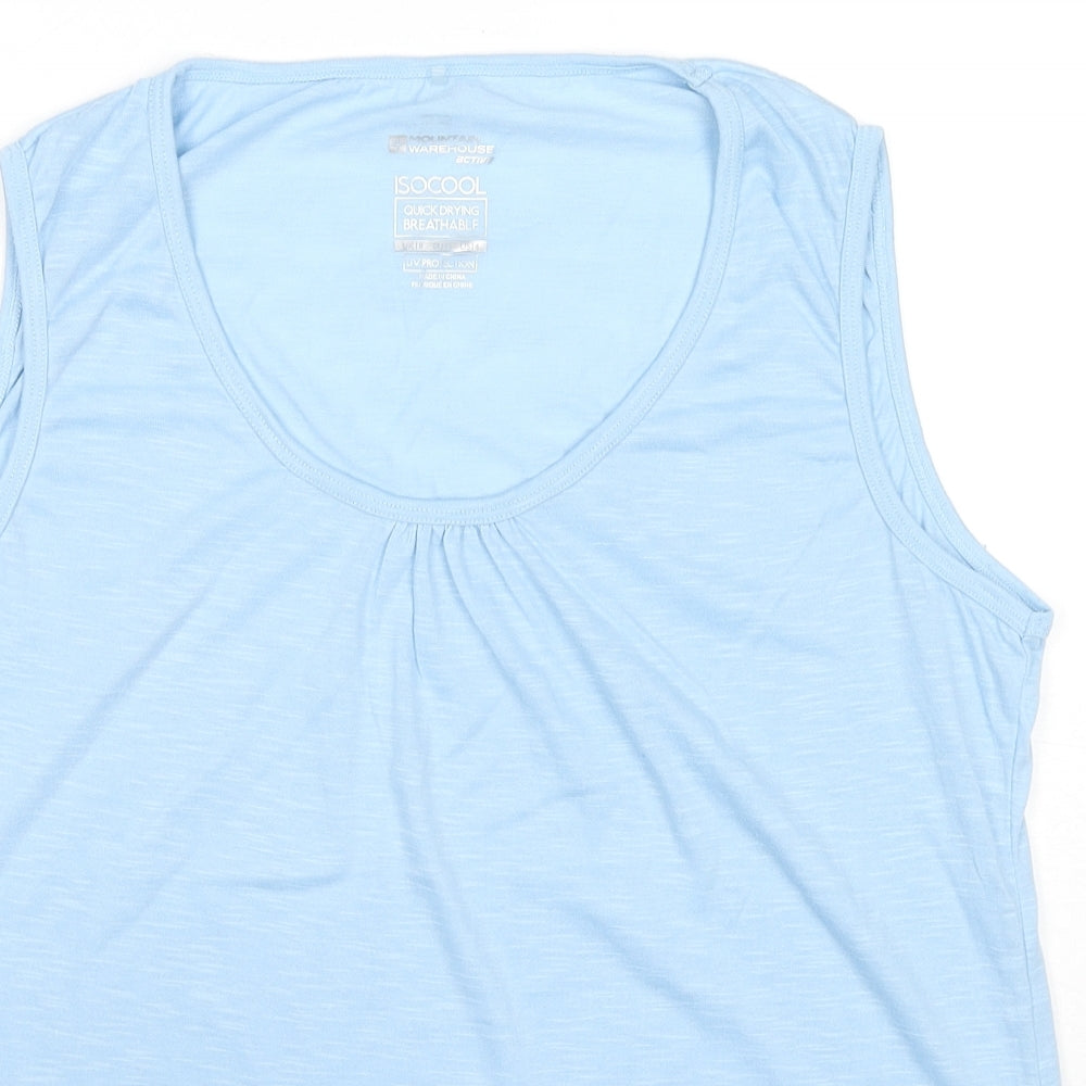 Mountain Warehouse Womens Blue Polyester Basic Tank Size 18 Scoop Neck