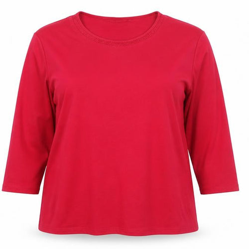 Poppy Womens Red Polyester Jersey T-Shirt Size 16 Round Neck