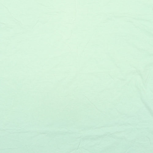 Detrolend Womens Green Cotton Basic T-Shirt Size L Round Neck