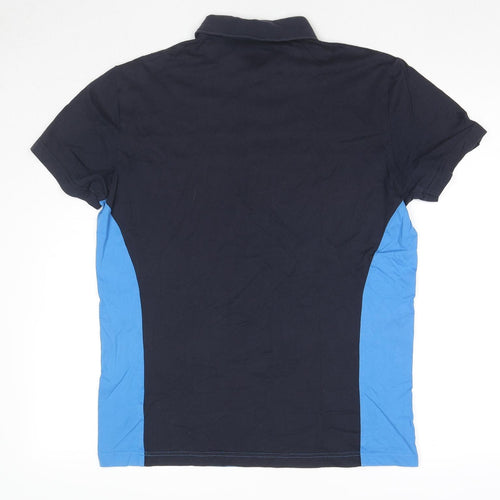 J.Lindeberg Mens Black Colourblock Cotton Polo Size M Collared Pullover