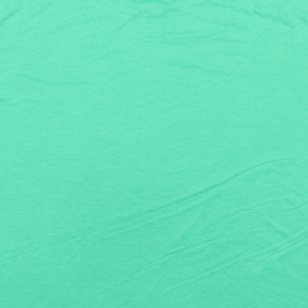 Marks and Spencer Womens Green Polyester Basic T-Shirt Size 14 Crew Neck