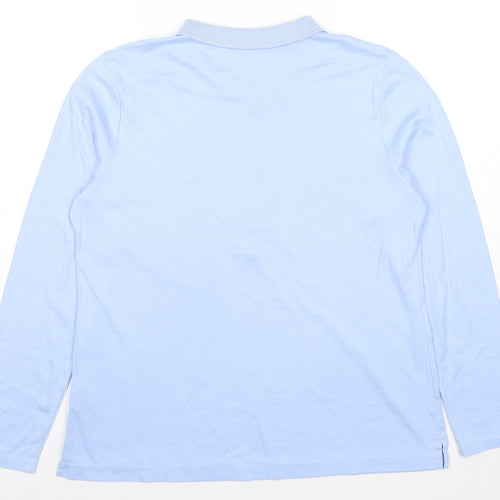 Lands' End Mens Blue Cotton Polo Size L Collared Pullover
