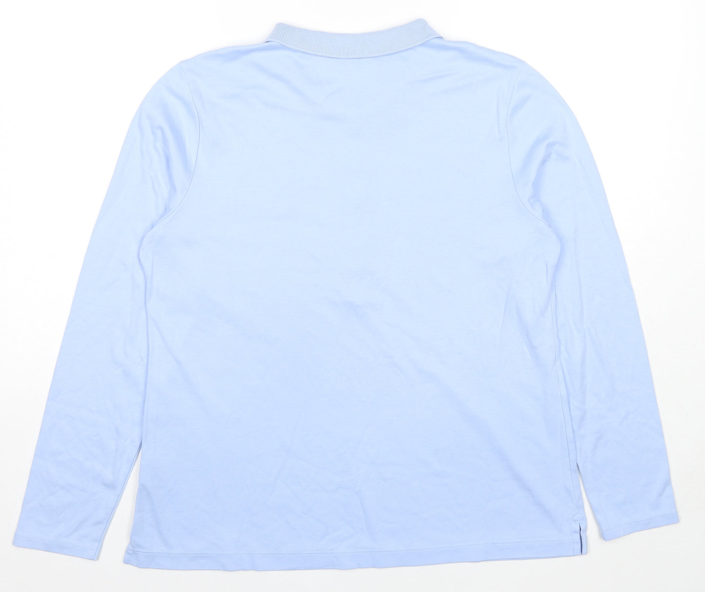 Lands' End Mens Blue Cotton Polo Size L Collared Pullover