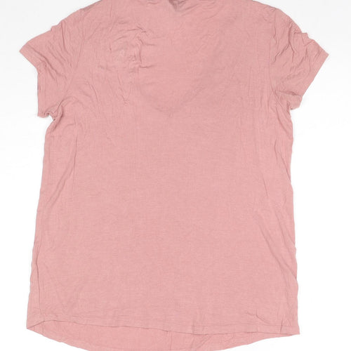 CULTURE Womens Pink Viscose Basic T-Shirt Size L Round Neck