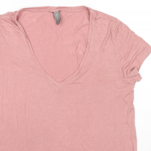 CULTURE Womens Pink Viscose Basic T-Shirt Size L Round Neck