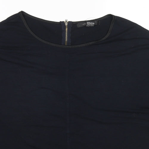 89th & Madison Womens Blue Polyester Basic Blouse Size XL Round Neck