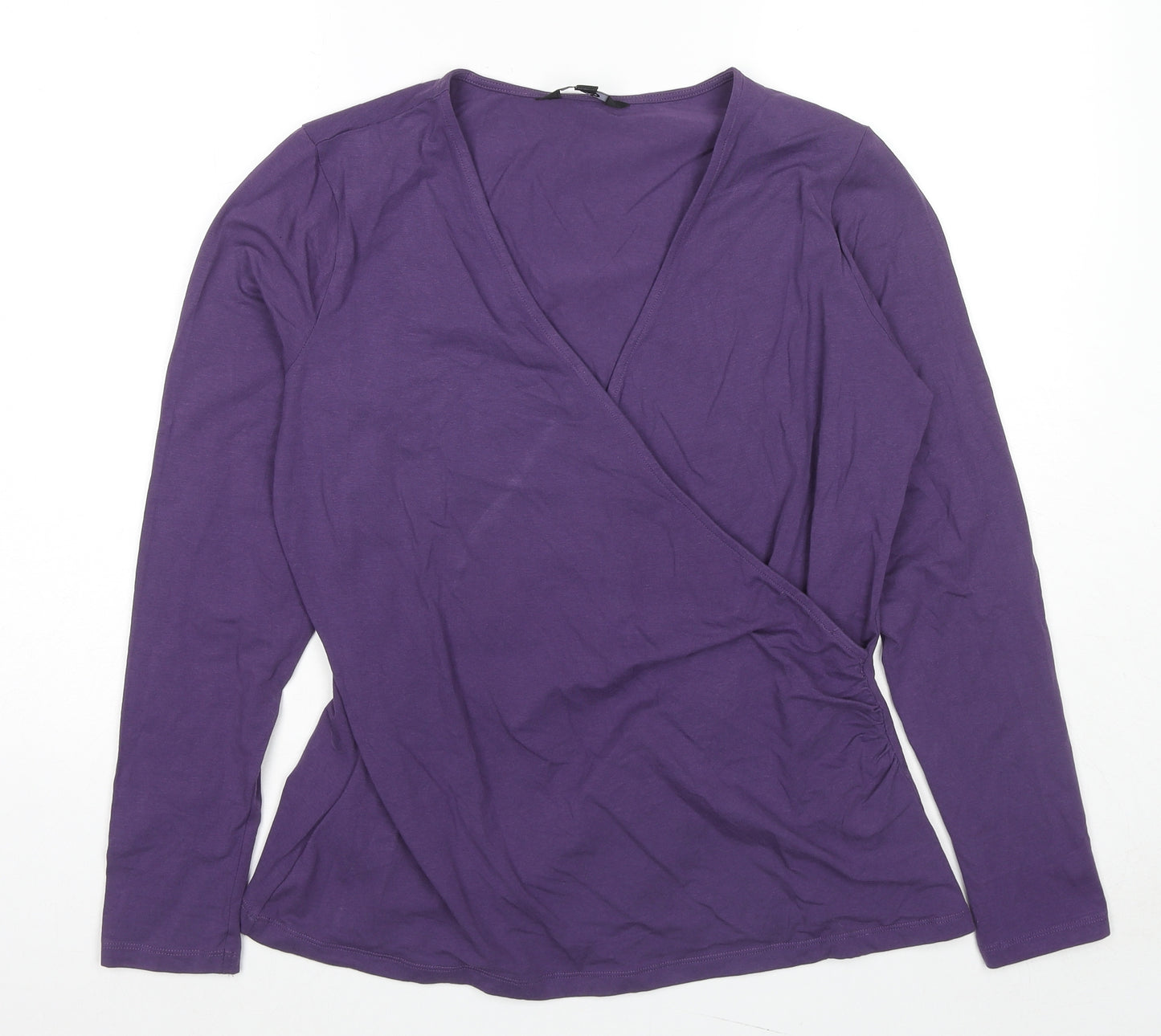 LTS Womens Purple Cotton Basic Blouse Size 20 V-Neck