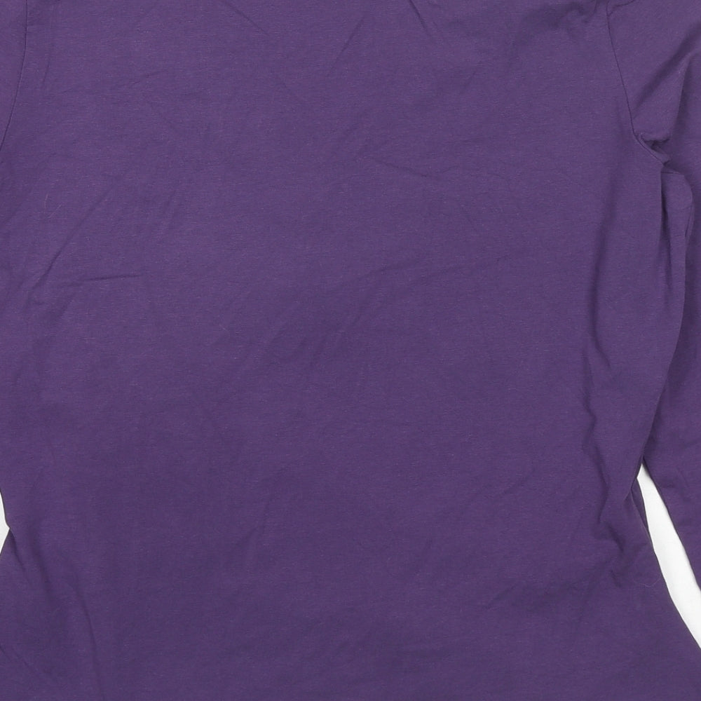 LTS Womens Purple Cotton Basic Blouse Size 20 V-Neck