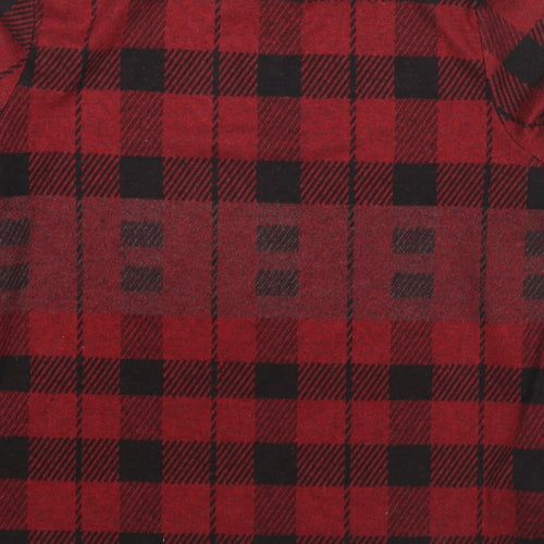 NEXT Womens Red Check Polyester Pullover Sweatshirt Size 10 Pullover