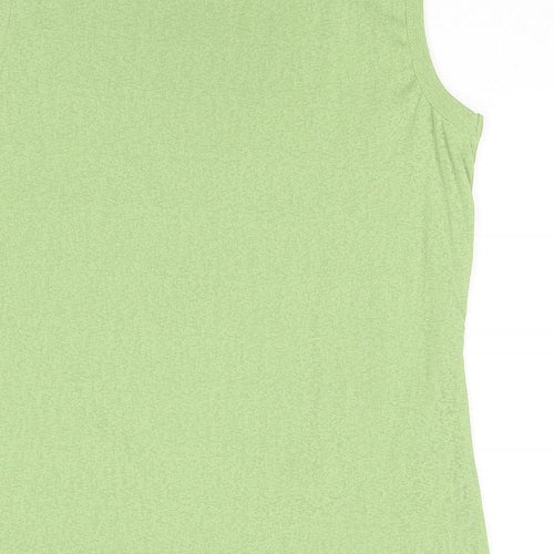 Bridge Street Womens Green Polyester Basic Tank Size L Round Neck