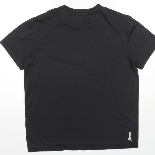 Penn Mens Black Polyester T-Shirt Size L Round Neck