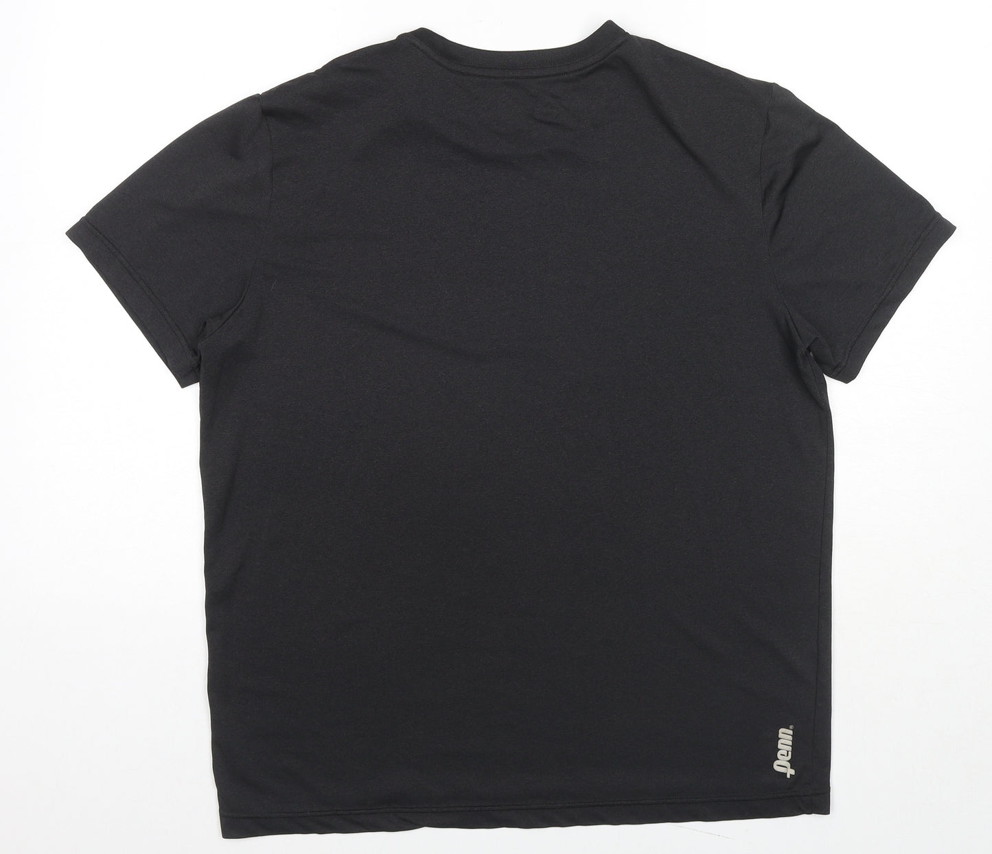 Penn Mens Black Polyester T-Shirt Size L Round Neck