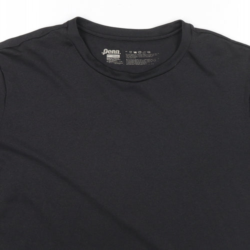 Penn Mens Black Polyester T-Shirt Size L Round Neck