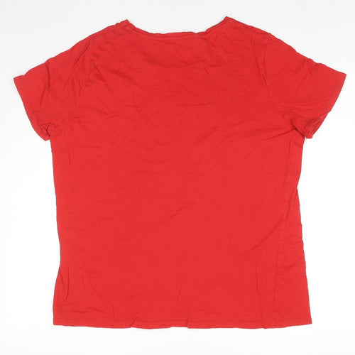 Marks and Spencer Womens Blue Cotton Basic T-Shirt Size 16 Round Neck