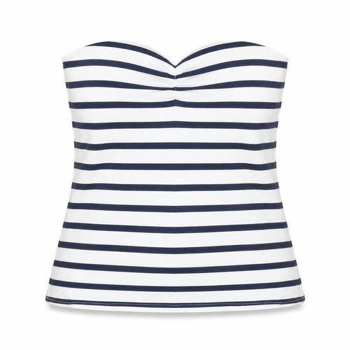 Originals Womens White Striped Cotton Basic Tank Size 12 Square Neck - Size 12-14 Strapless