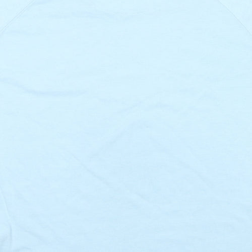 Reebok Womens Blue Cotton Basic T-Shirt Size 12 Round Neck - Logo