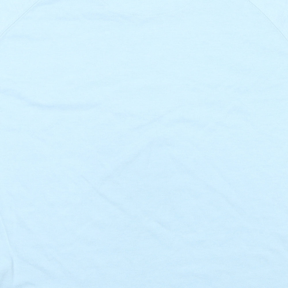 Reebok Womens Blue Cotton Basic T-Shirt Size 12 Round Neck - Logo