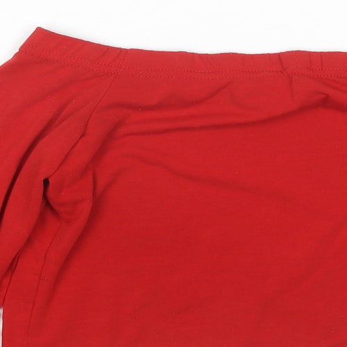 New Look Womens Red Polyester Basic Blouse Size 10 Off the Shoulder