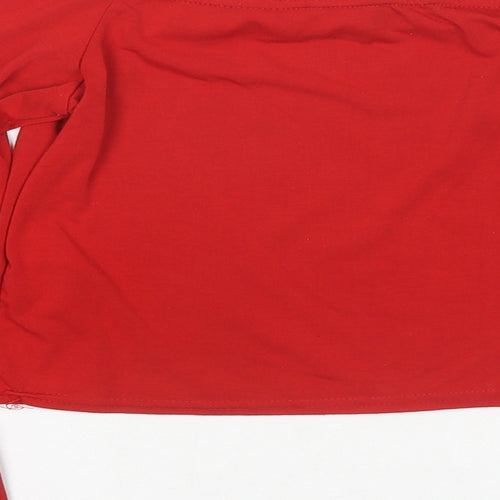 New Look Womens Red Polyester Basic Blouse Size 10 Off the Shoulder